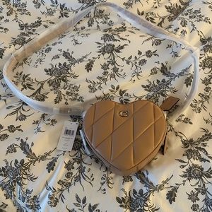 Coach Tan Heart-Shaped Quilted Bag